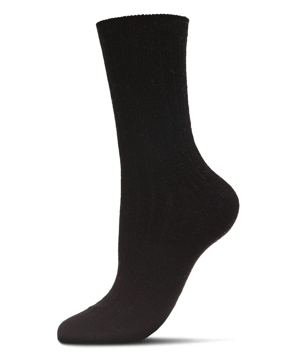 Женские кашемировые носки в рубчик с круглым вырезом MeMoi, черный