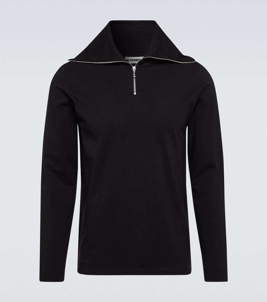 

Джемпер из джерси с полумолнией Jil Sander, черный