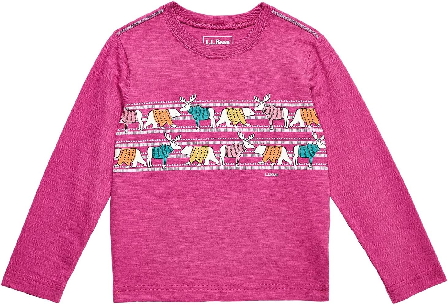 

Футболка L.L.Bean Graphic Tee Glow in the Dark Long Sleeve, цвет Sugar Plum Animal Stripe