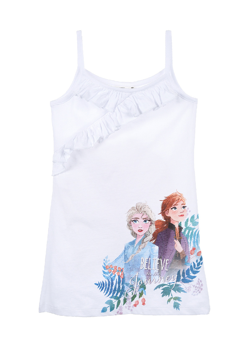 Платье Disney Frozen Anna und Elsa Kinder Sommer mit Spaghettiträgern, белый