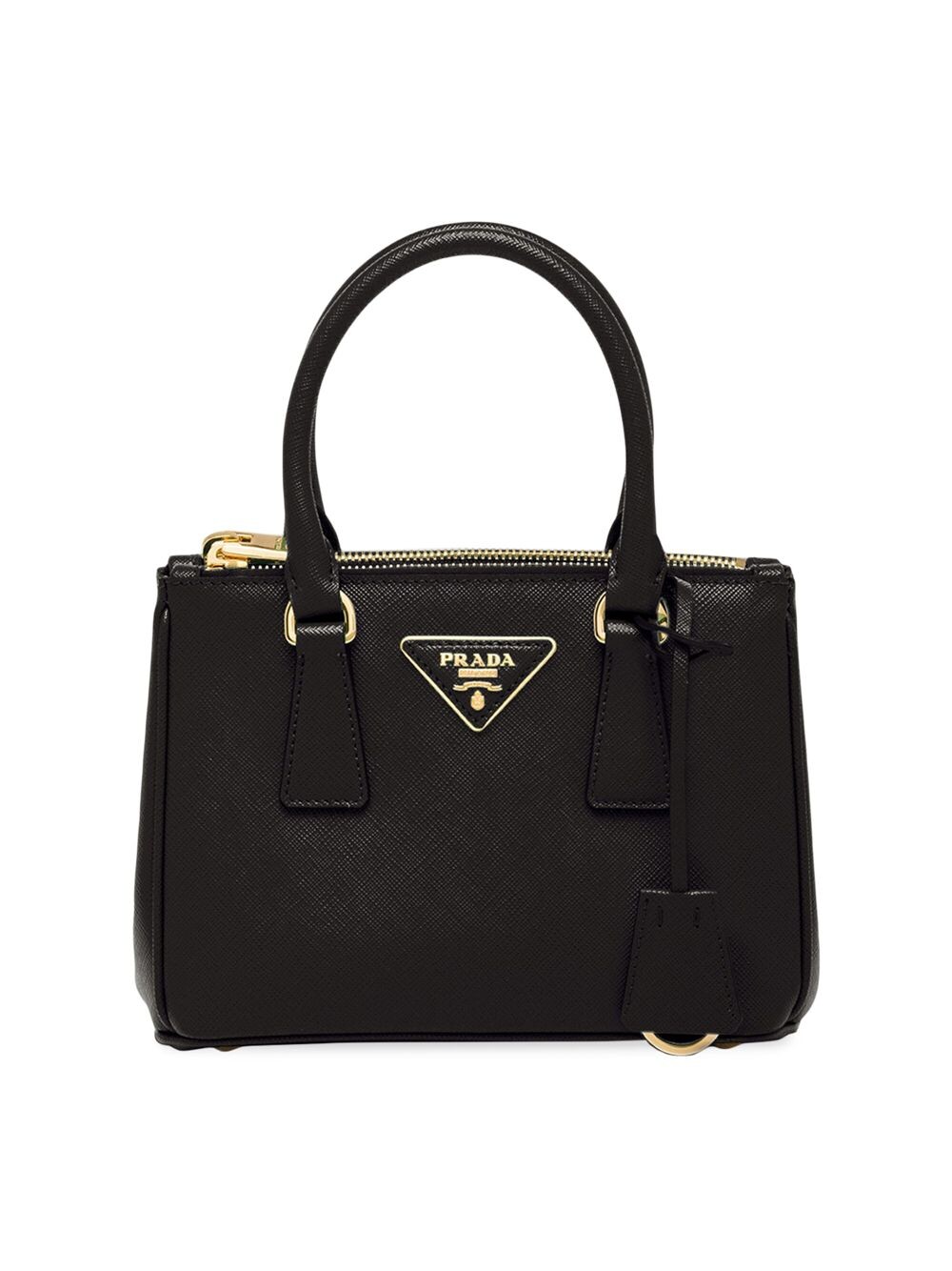 

Мини-сумка Galleria из сафьяновой кожи Prada, черный