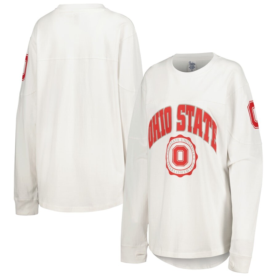 

Футболка с длинным рукавом Pressbox Ohio State Buckeyes, белый