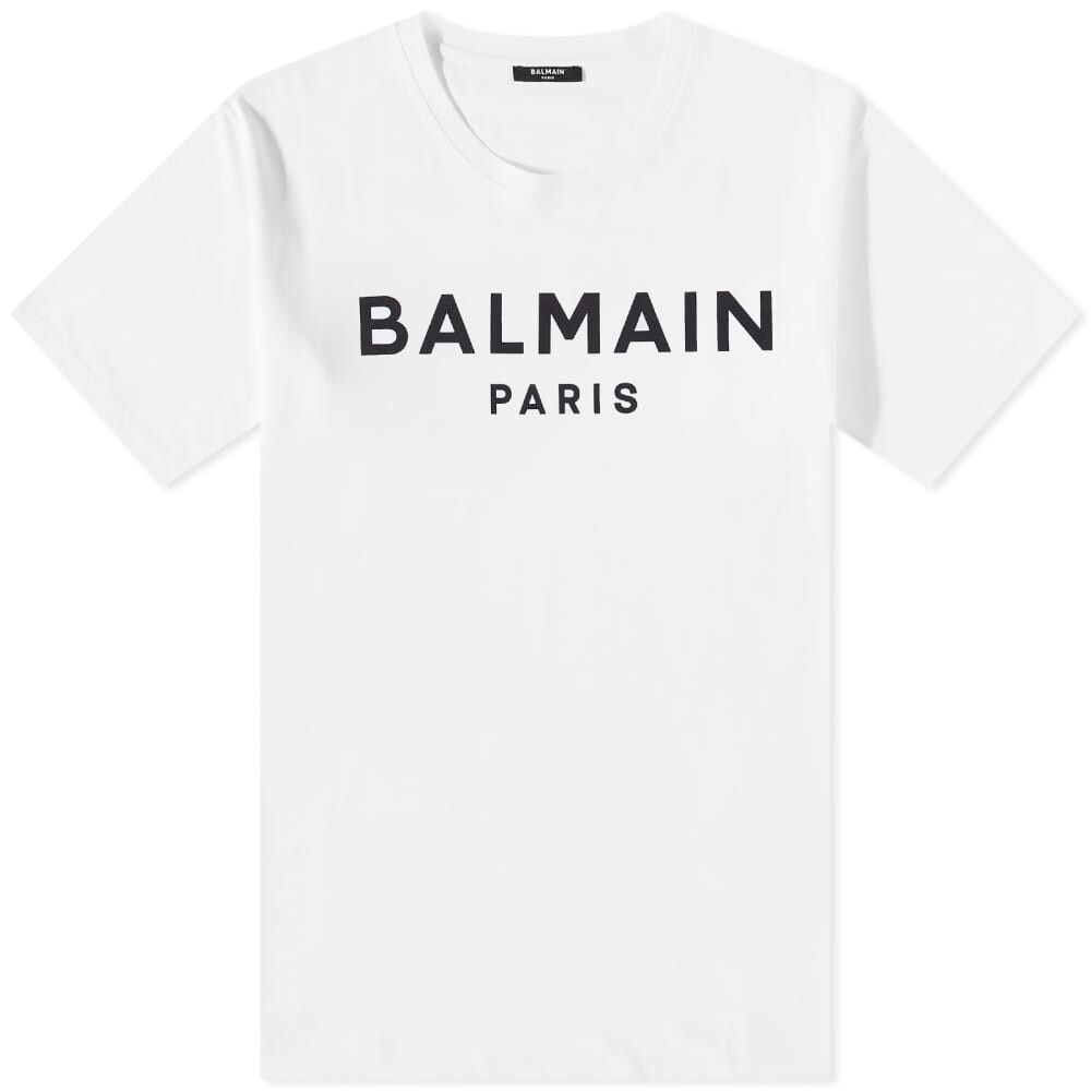 

Футболка с логотипом Balmain Paris, белый/черный