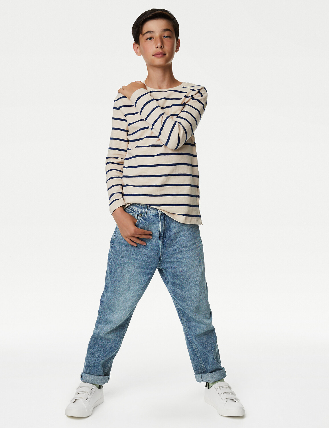 

Свободные джинсы из чистого хлопка (6–16 лет) Marks & Spencer, деним