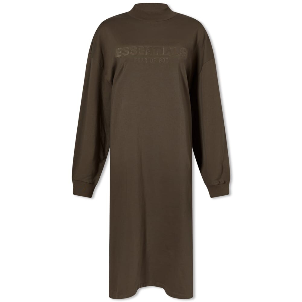 

Платье с длинным рукавом и логотипом Fear of God Essentials, черный