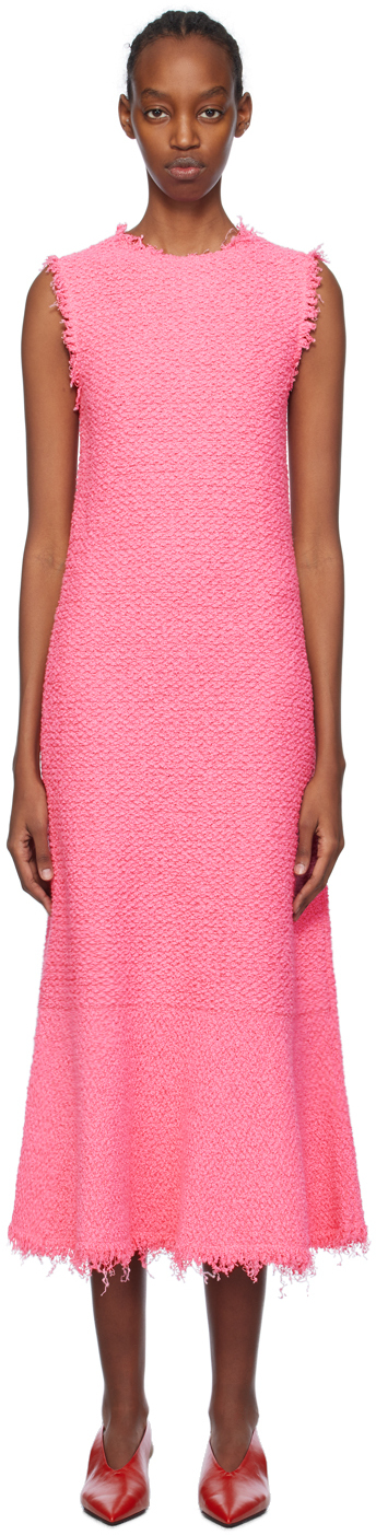 Розовое платье-миди без рукавов Jil Sander
