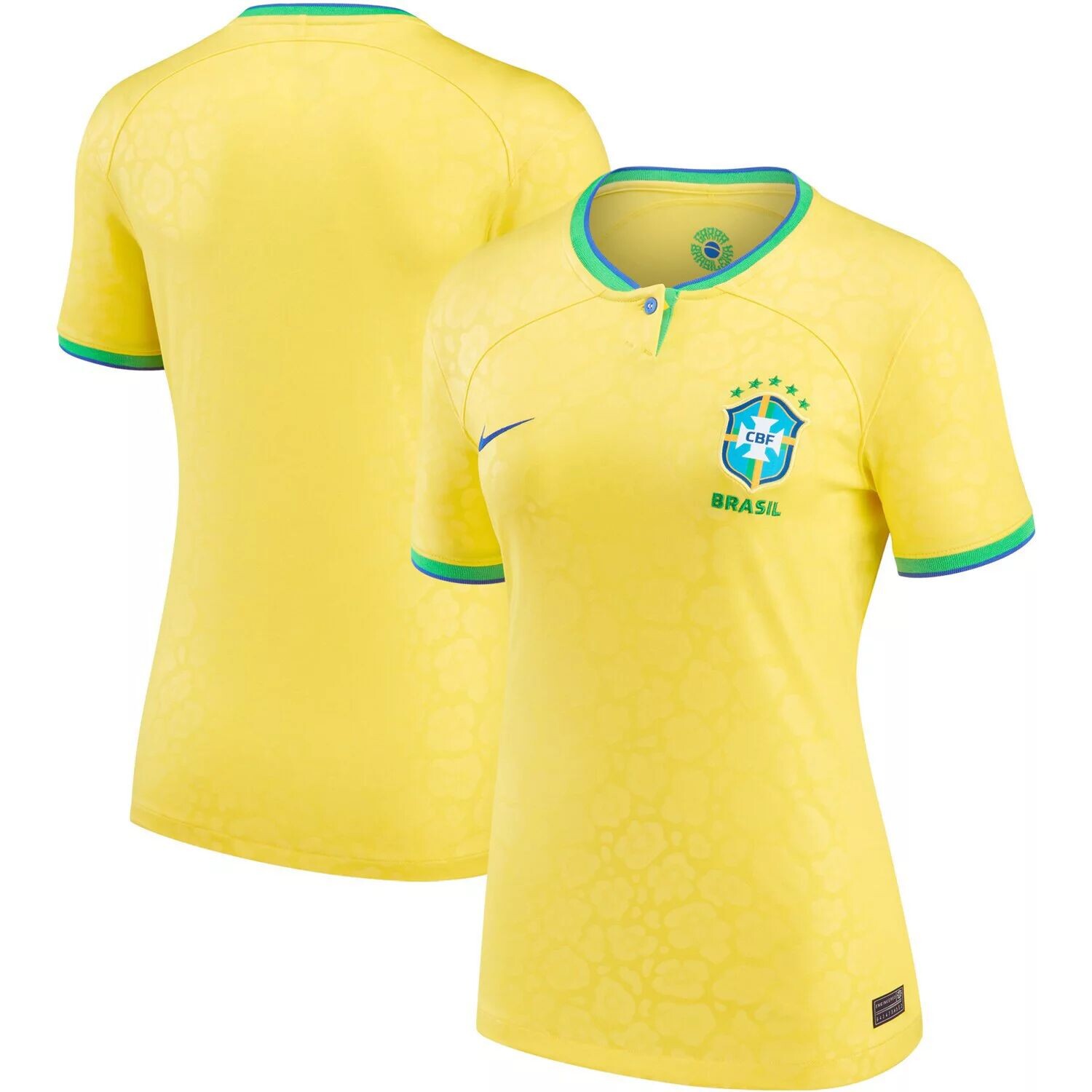 

Женская желтая футболка сборной Бразилии Nike 2022/23 Home Breathe Stadium Replica Blank Jersey Nike, Желтый