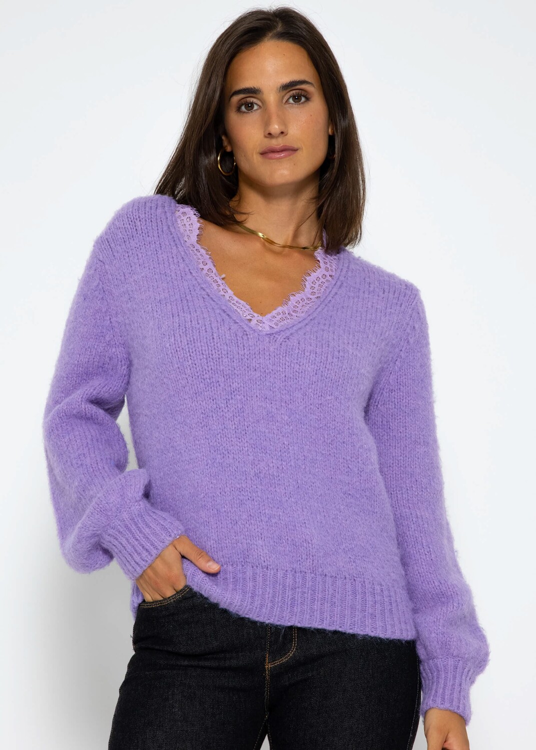 

Свитер SASSYCLASSY Oversize Strick, фиолетовый