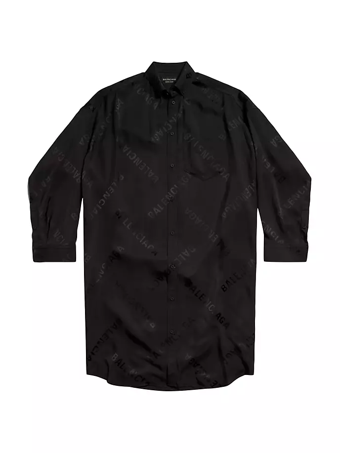 

Платье-кокон с длинными рукавами Bal Diagonal Balenciaga, черный