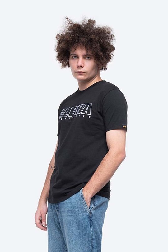 

Хлопковая футболка Heavy Tee с вышивкой Alpha Industries, черный