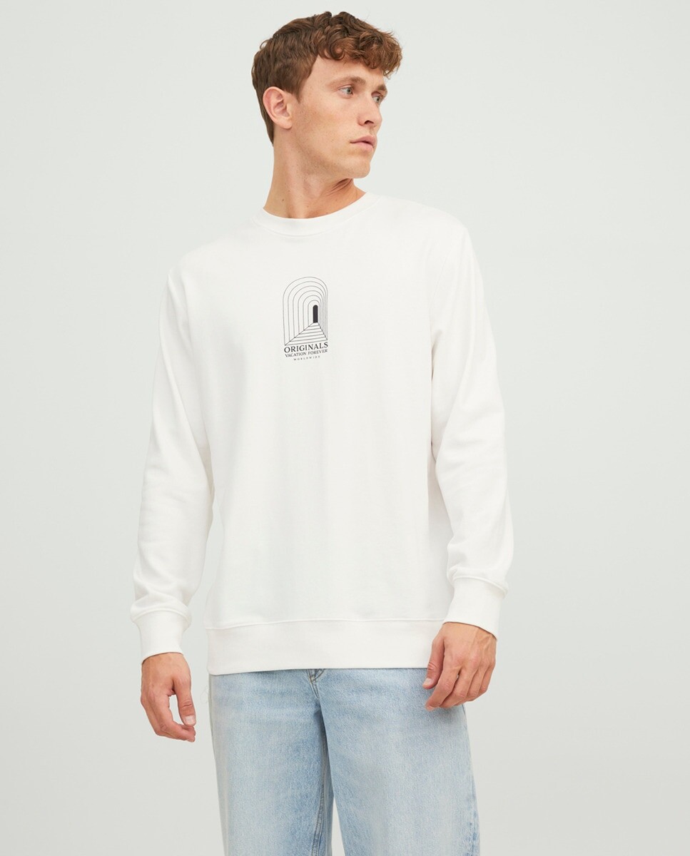 

Мужская толстовка с круглым вырезом Jack & Jones, белый