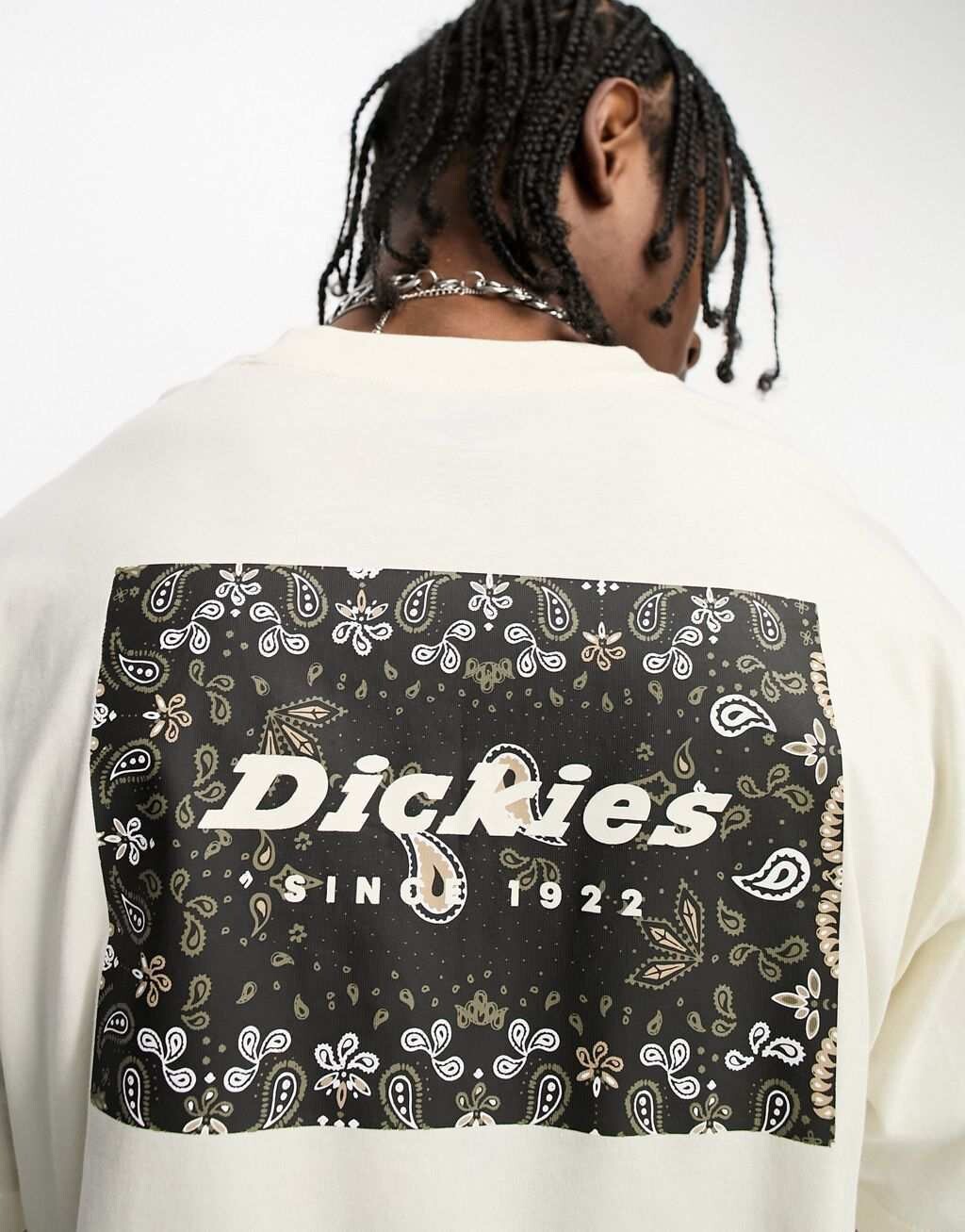 

Белоснежная футболка с принтом «Paisley Box» на спине Dickies эксклюзивно для Asos