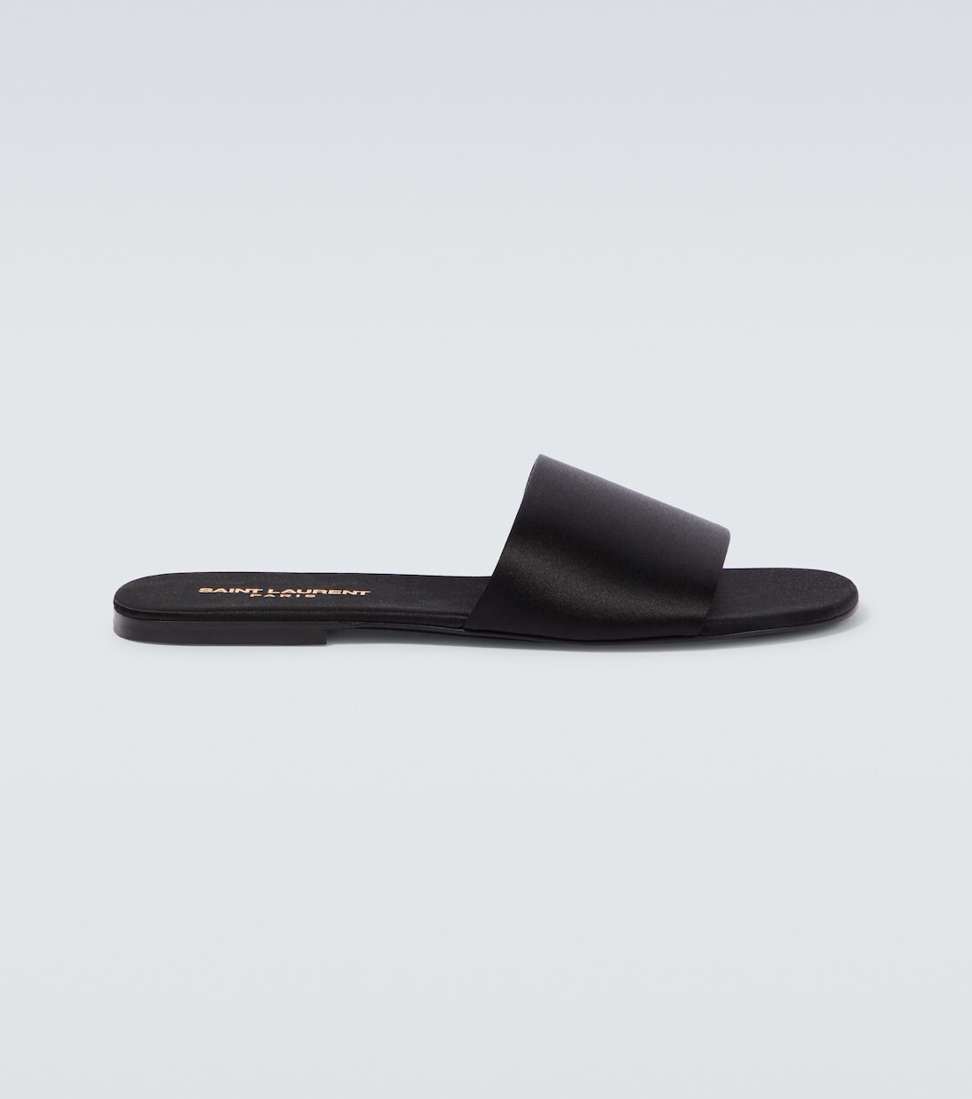 

Шлепанцы carlyle из шелкового атласа и крепа Saint Laurent, черный