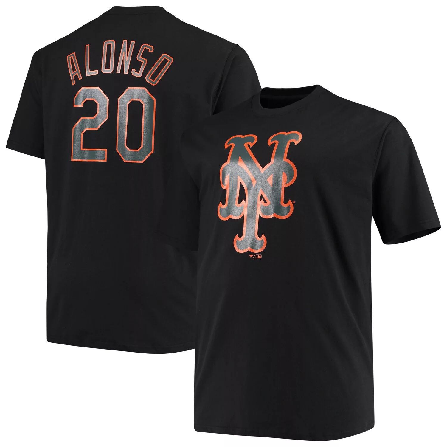 Мужская черная футболка с надписью Pete Alonso New York Mets Big & Tall, именем и номером Fanatics