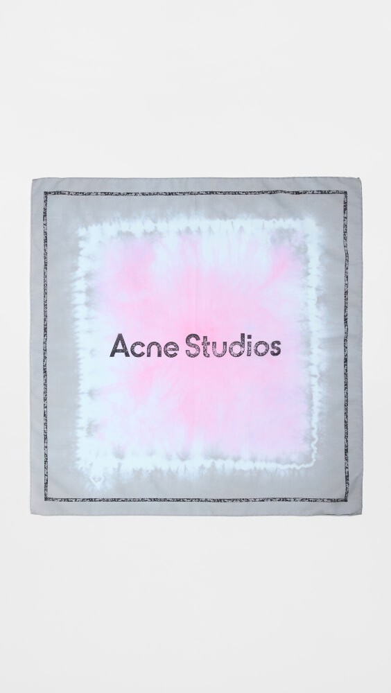 

Шарф Acne Studios Logo Silk, серый