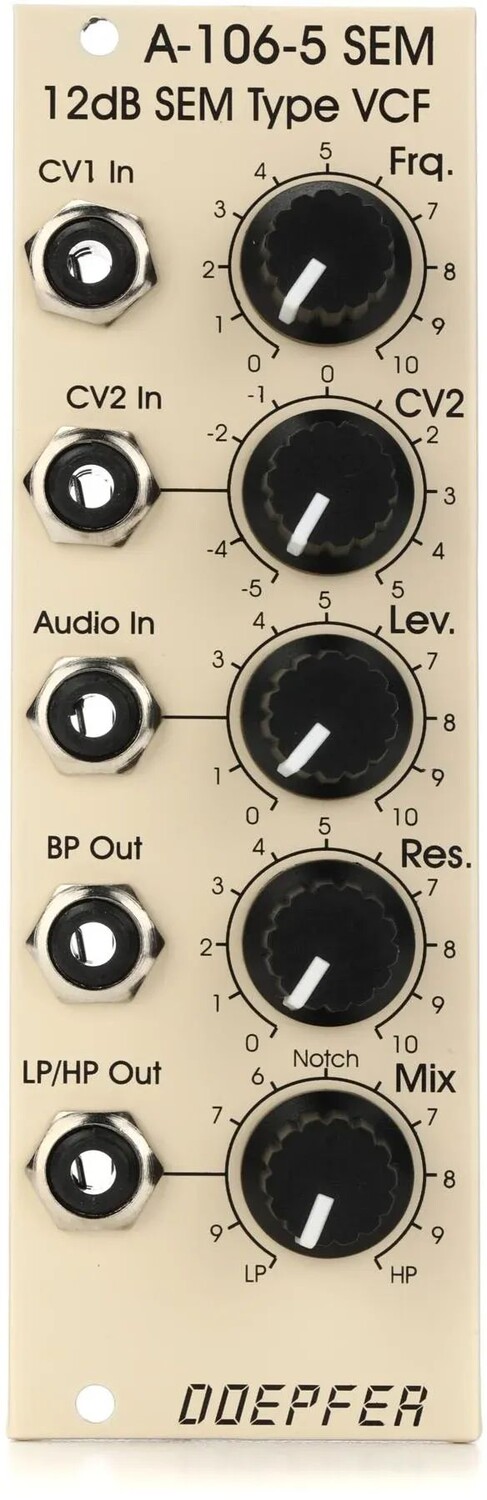 

Doepfer A-106-5 Модуль SEM-фильтра 12 дБ Eurorack — специальная серия, кремовый/черный
