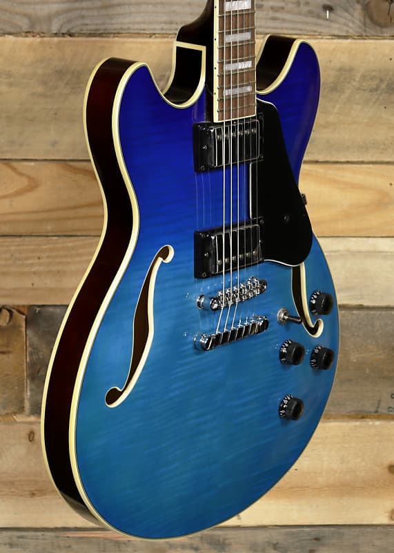 Электрогитара Ibanez AS73FM Semi-Hollowbody Guitar Azure Blue Gradation