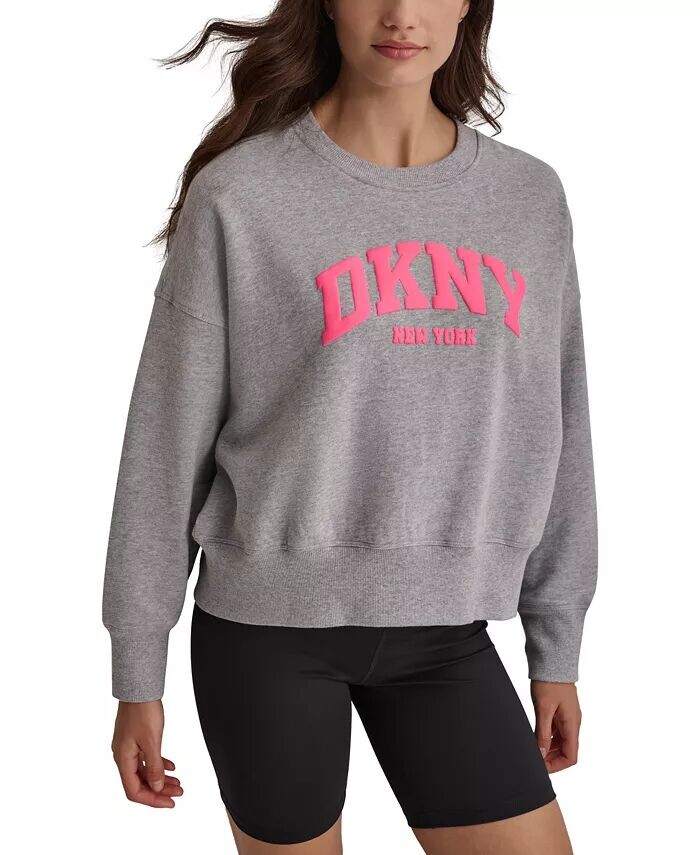 

Женский университетский толстовка с пышным логотипом DKNY, серебро