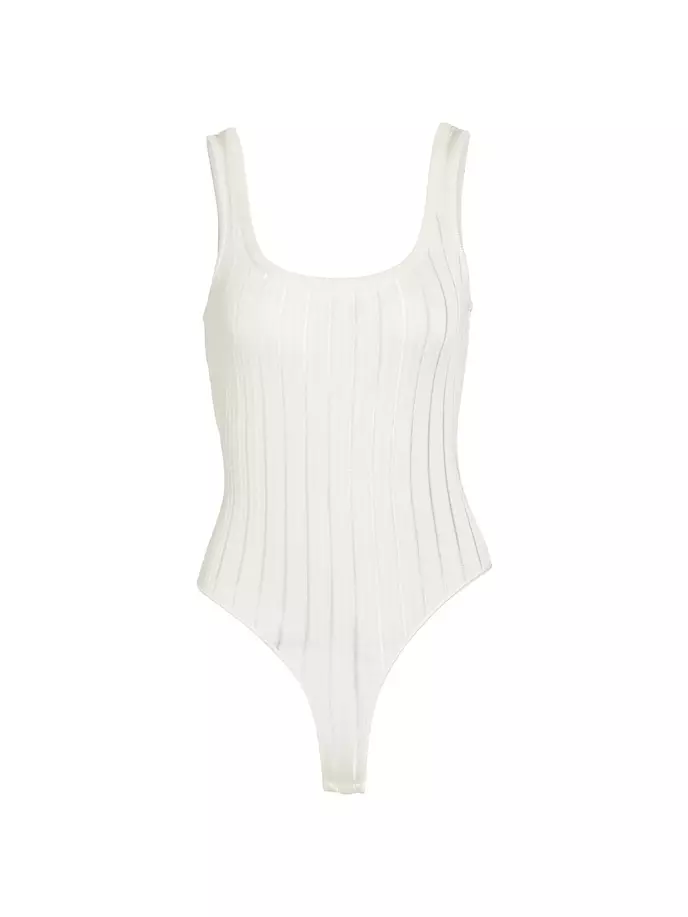 

Кринолиновое боди без рукавов Alaïa, цвет natural