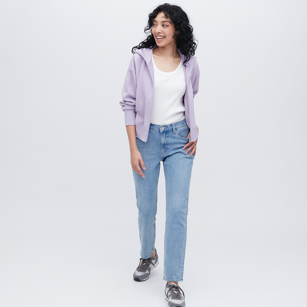 

Джинсы Uniqlo узкие прямые потертые, синий