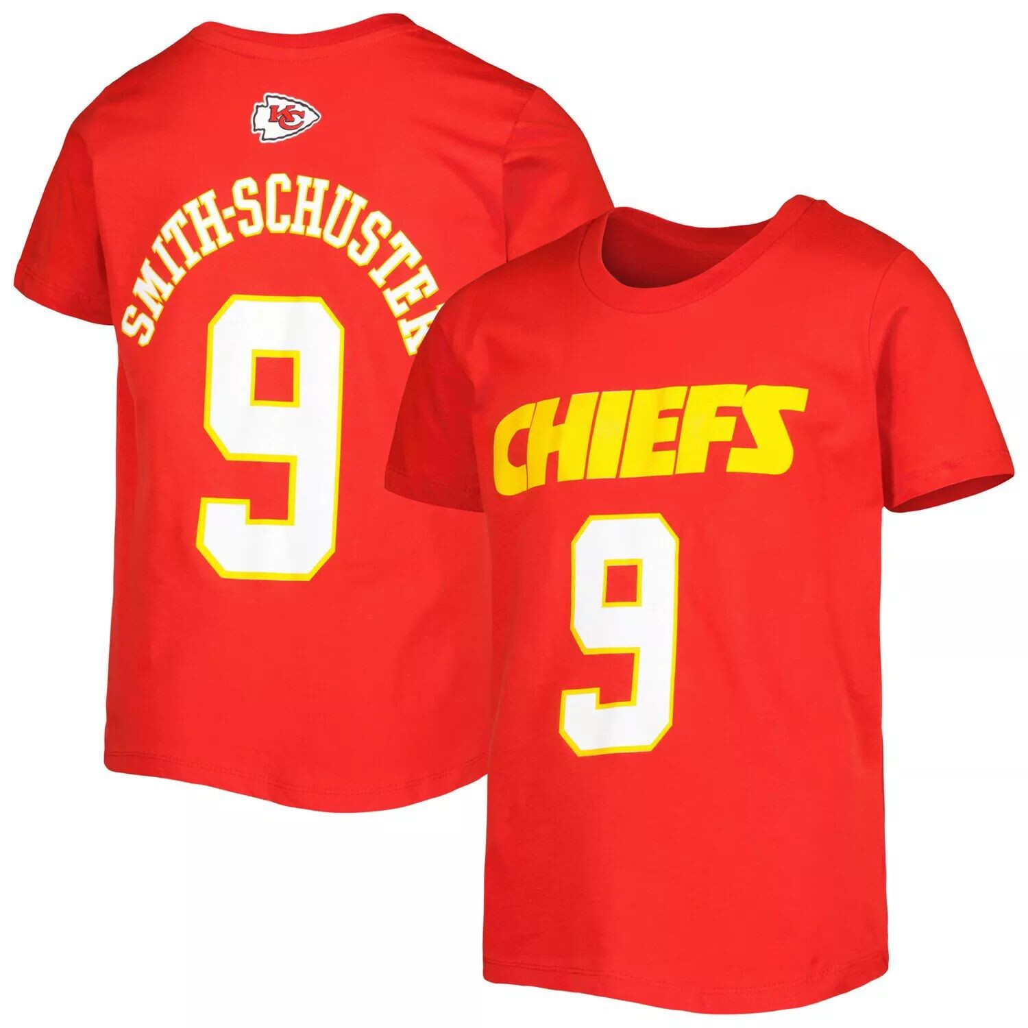 

Молодежная футболка JuJu Smith-Schuster Red Kansas City Chiefs Mainliner с именем и номером игрока Outerstuff