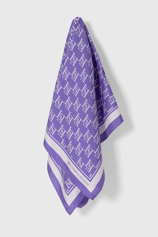 Шелковый шарф Elisabetta Franchi, фиолетовый