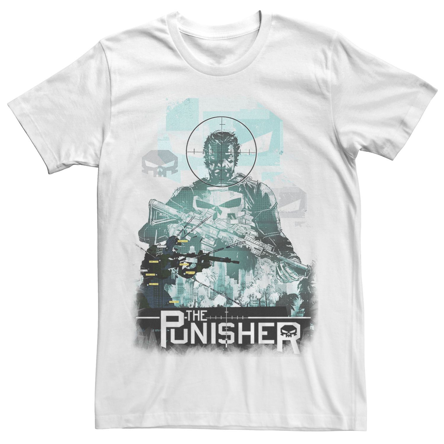 Мужская футболка с портретным рисунком The Punisher Crosshairs Marvel футболка мужская marvel punisher s