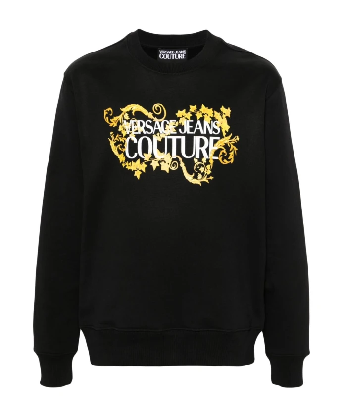 

Свитер с круглым вырезом и логотипом Versace Jeans Couture, черный