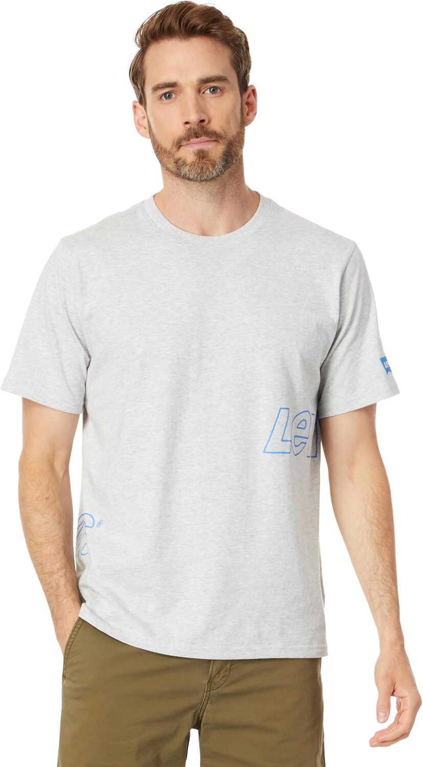 

Футболка свободного кроя с короткими рукавами Levi's, цвет YS Double Oblique Logo Light Heather Gray