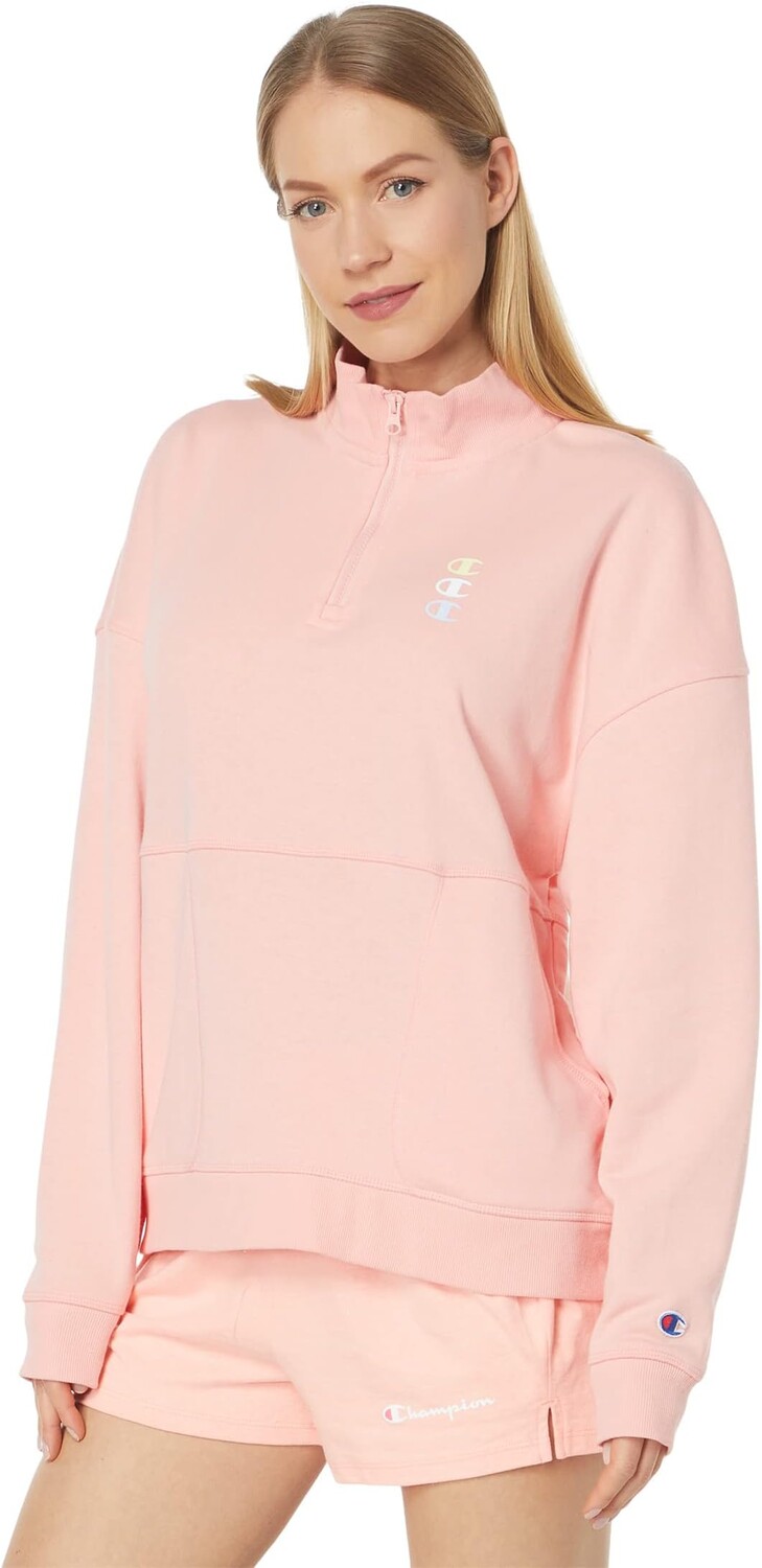 

Толстовка Champion Campus French Terry 1/4 Zip, цвет Pink Star