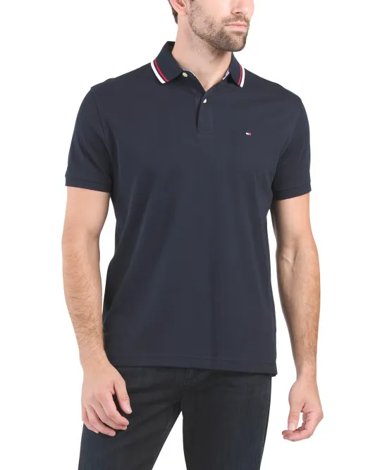 

Поло свободного кроя с короткими рукавами и двойным кончиком Tommy Hilfiger, цвет Desert Sky