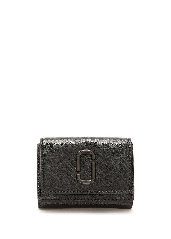 

Женский кожаный кошелек с черным логотипом Marc Jacobs