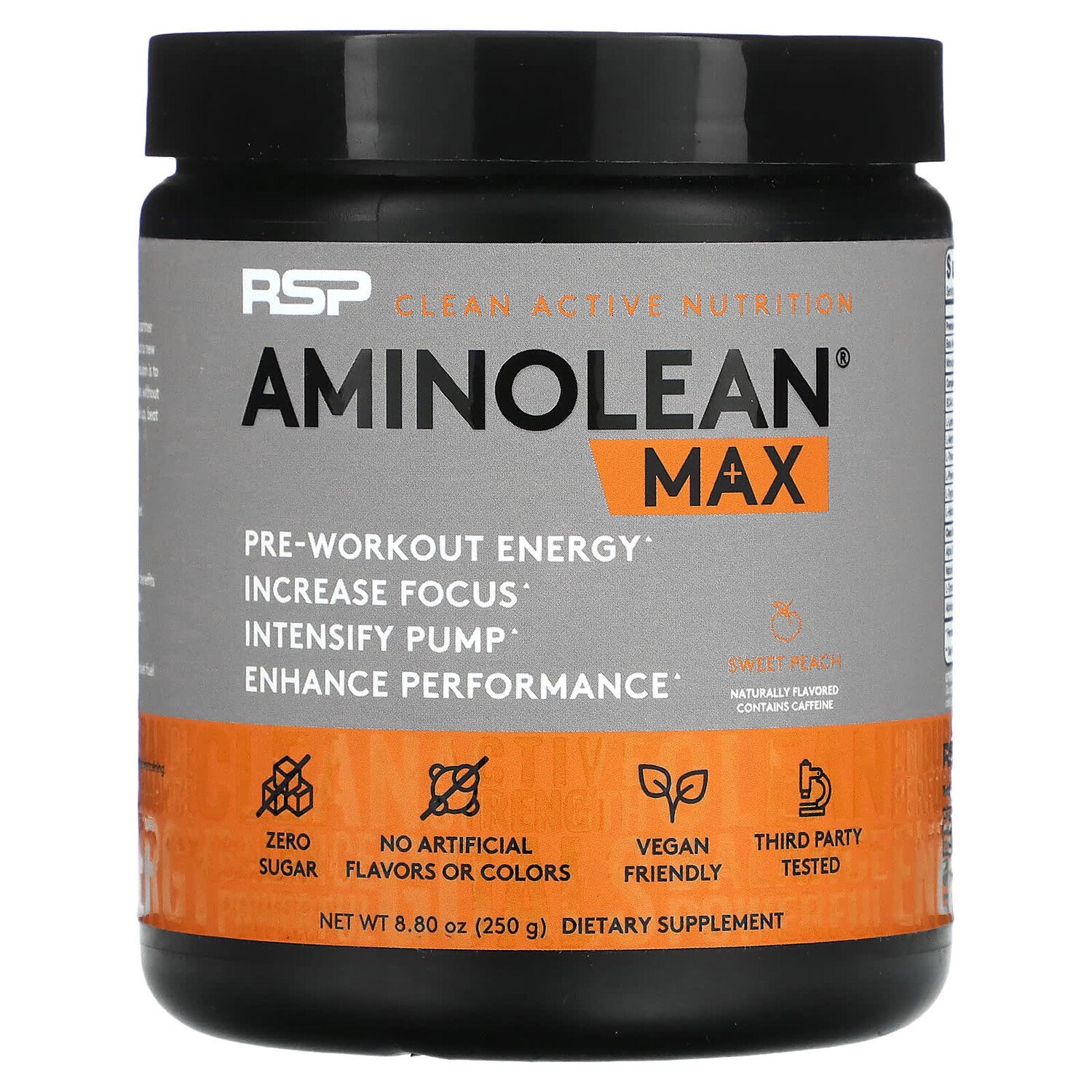 

AminoLean Max, сладкий персик, 250 г (8,8 унции), RSP Nutrition