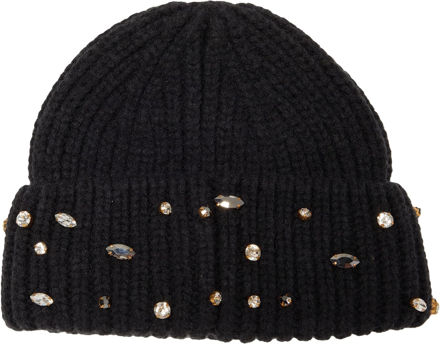 

Шапка Badgley Mischka Wool Beanie w/ Crystals, черный