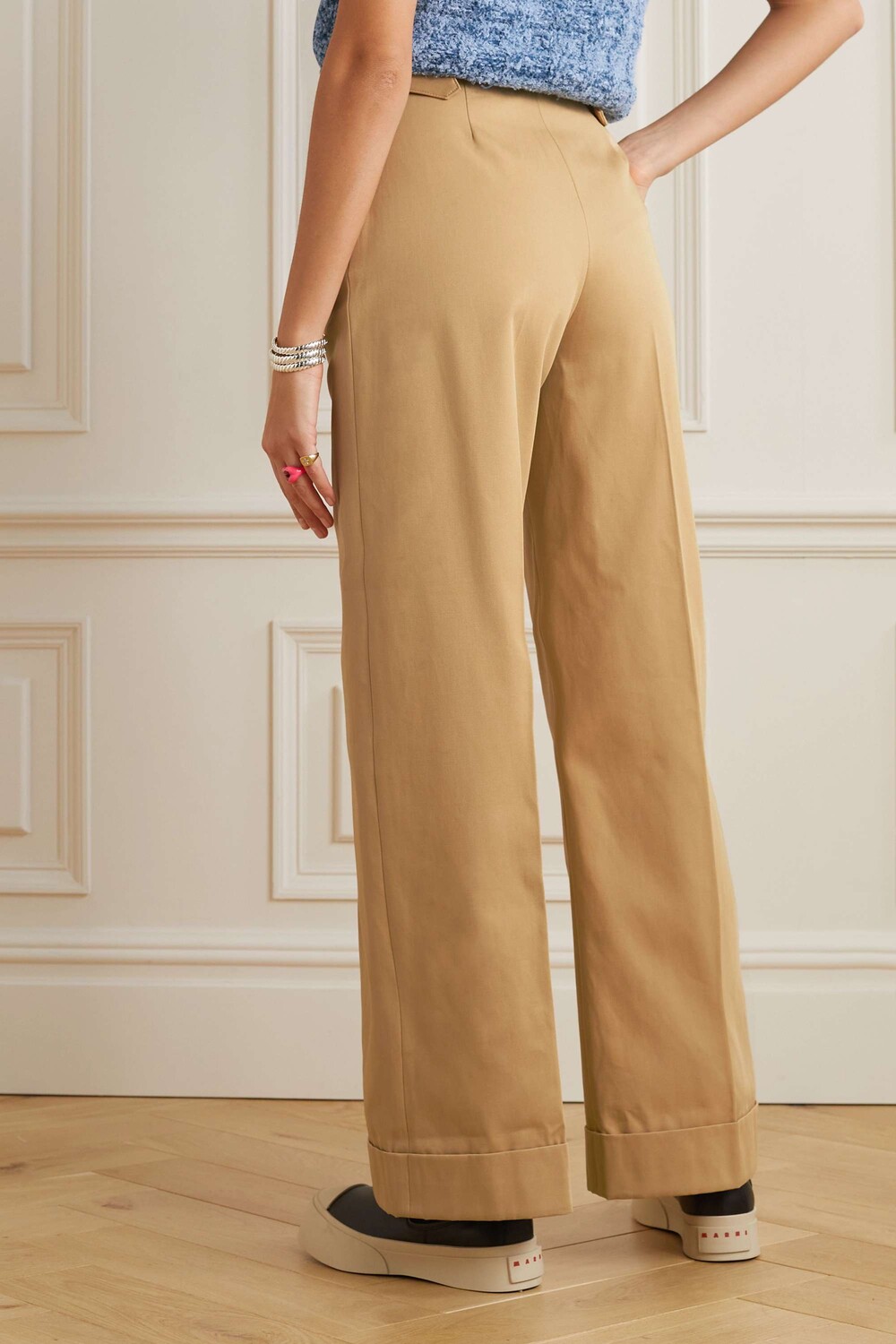 

SEE BY CHLOÉ Широкие брюки из хлопкового габардина, бежевый