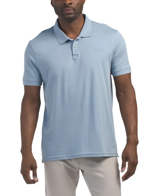 

Однотонное жидкое поло с короткими рукавами Calvin Klein, синий