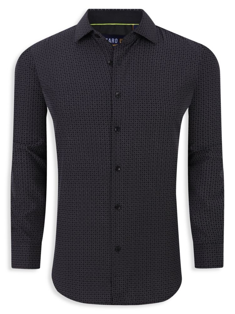 

Рубашка на пуговицах Performance Slim Fit с рисунком Azaro Uomo, черный