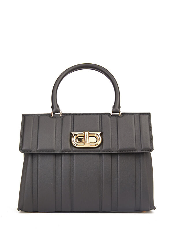 

Черная текстурированная женская кожаная сумка Ferragamo