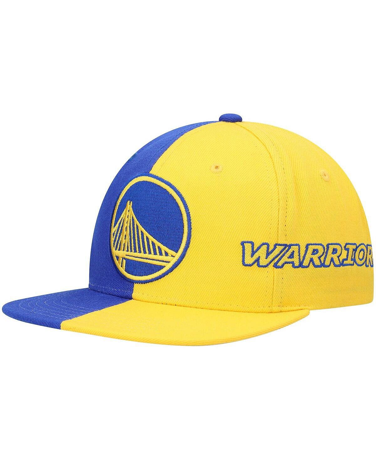 

Мужская кепка Golden State Warriors Team Half-and-Half Snapback королевского и золотого цвета Mitchell & Ness