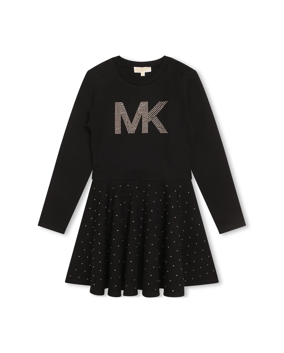 

Платье для девочки в сочетании с логотипом спереди Michael Kors, черный