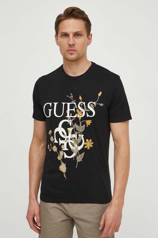 

Хлопковая футболка Guess, черный
