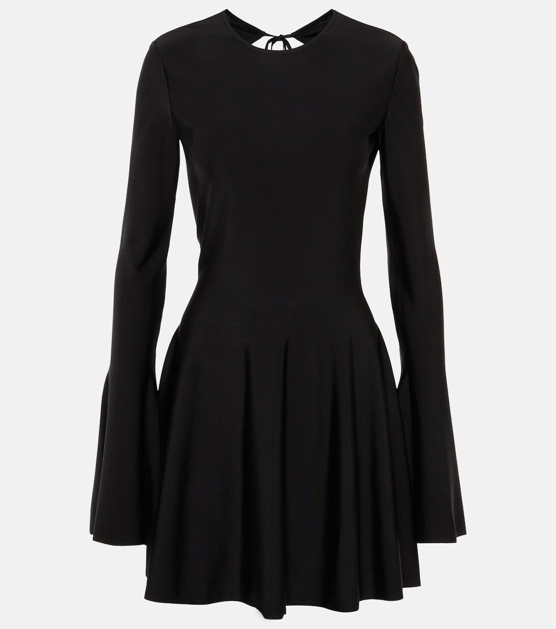 

Мини-платье из крепа с открытой спиной SAINT LAURENT, черный