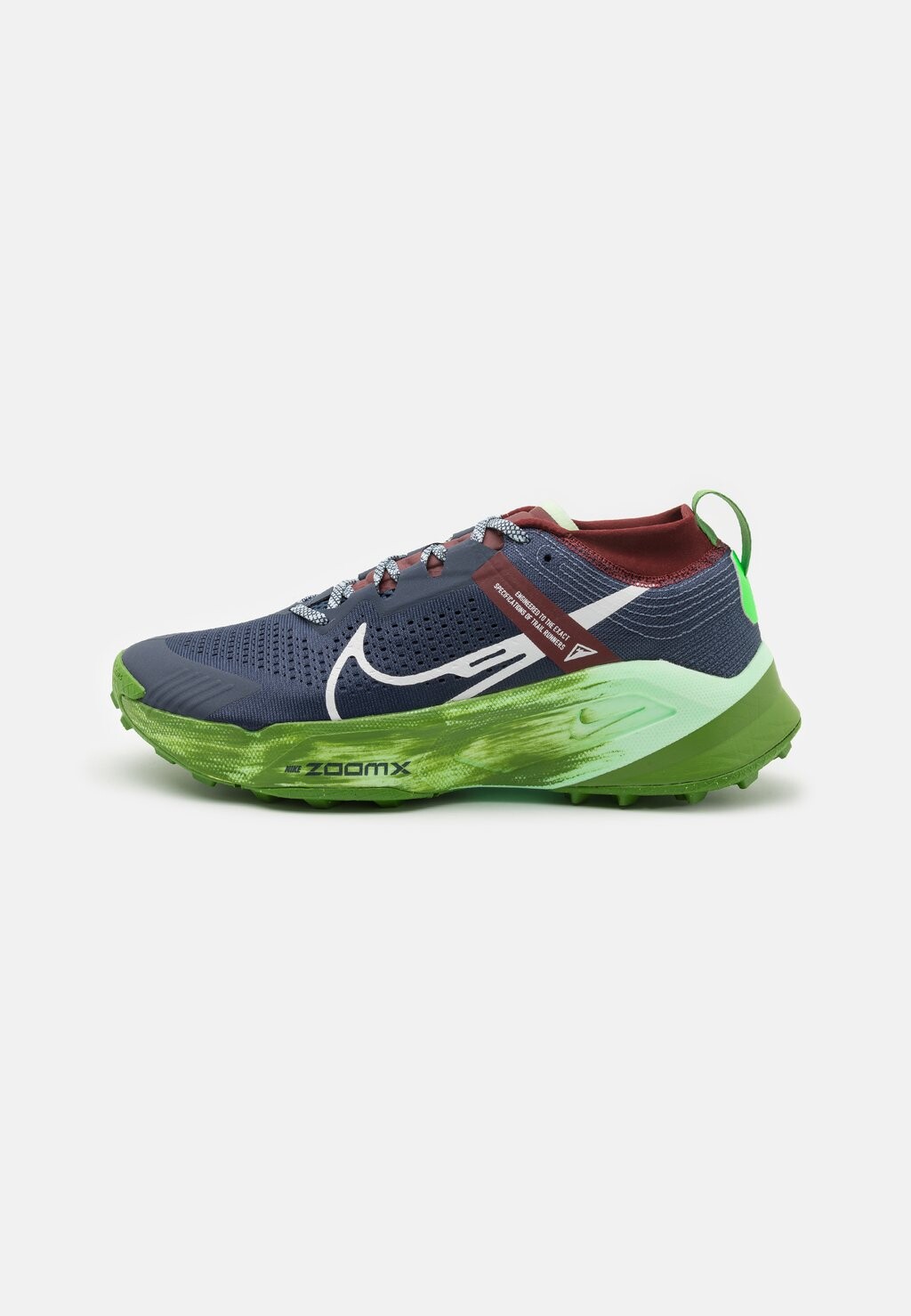 

Кроссовки для бега по пересеченной местности Zoomx Zegama Nike, цвет thunder blue/summit white/chlorophyll/dark team red/vapor green