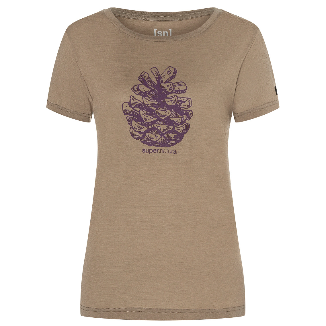Рубашка из мериноса Super Natural Women's Pine Cone Tee, цвет Brindle/Purple Passion