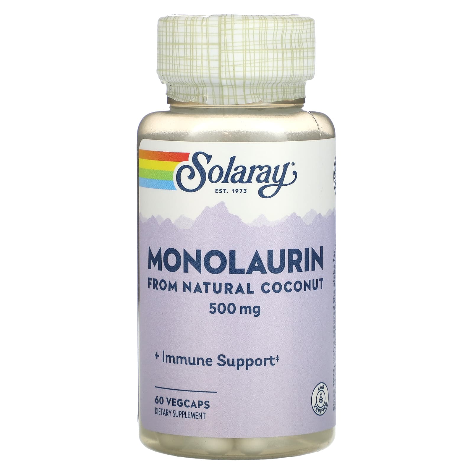 Solaray Монолаурин 500 мг 60 вегетарианских капсул solaray кошачий коготь 500 мг 100 вегетарианских капсул