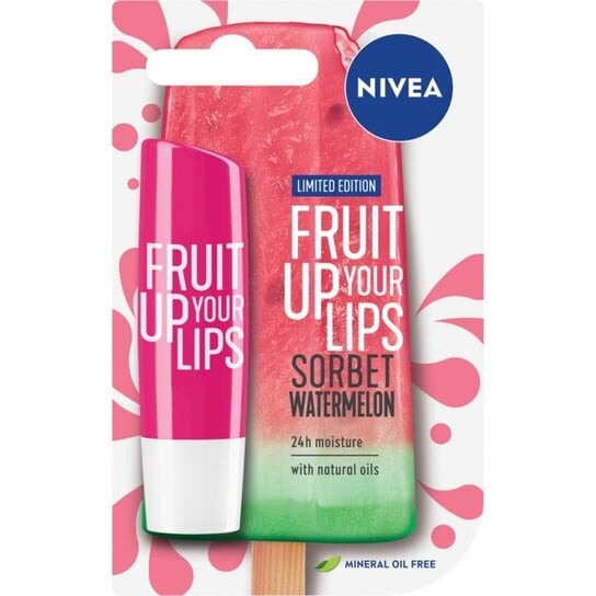 

Ухаживающая помада Fruit Up Your Lips Сорбет Арбуз 4,8г Nivea