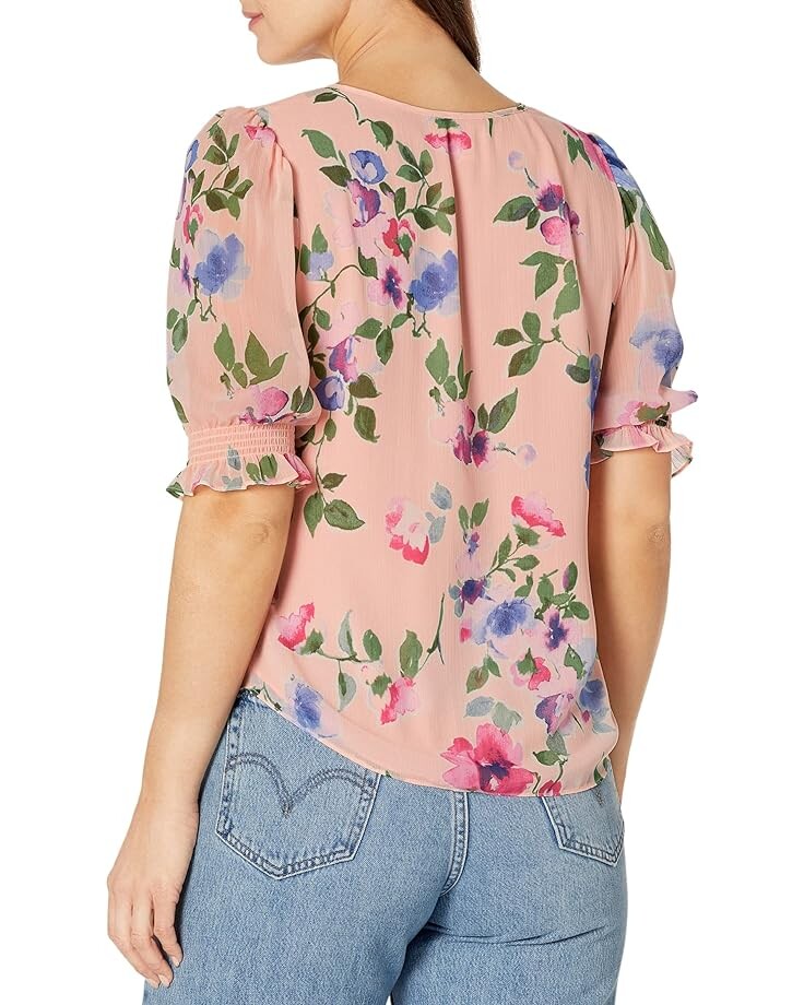 

Блуза LAUREN Ralph Lauren Petite Floral Crinkle Georgette Blouse, цвет Pink Multi