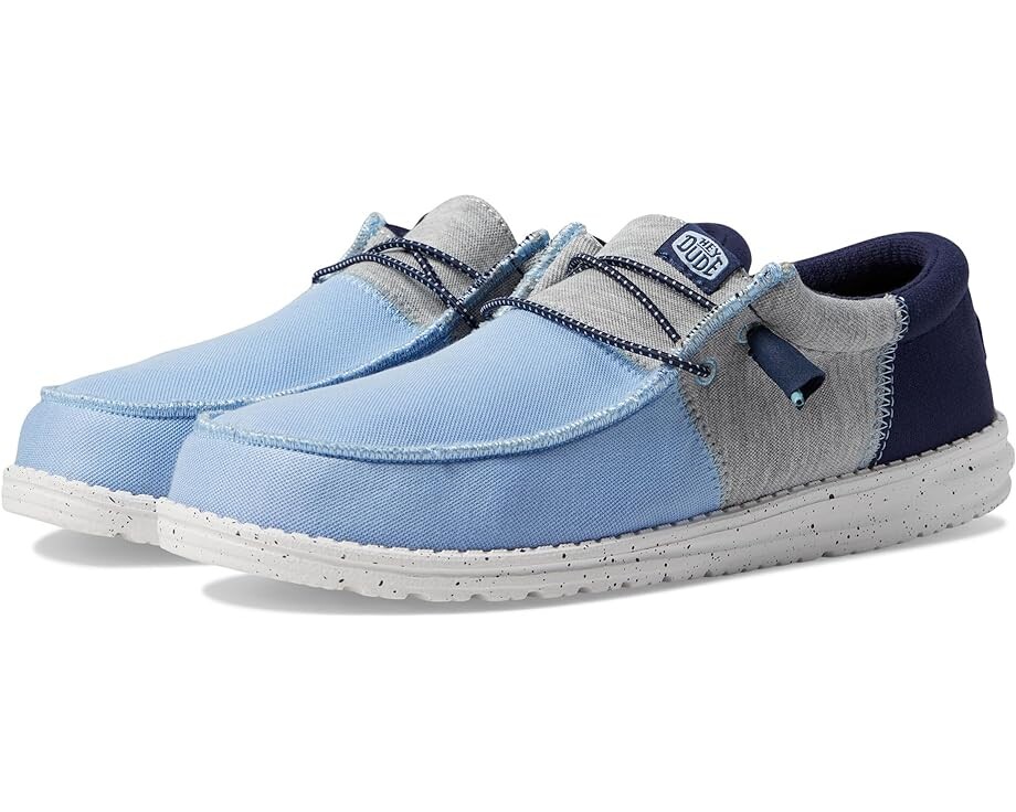 

Кроссовки Hey Dude Wally Tri-Varsity Slip-On Casual Shoes, цвет Light Blue, Серый