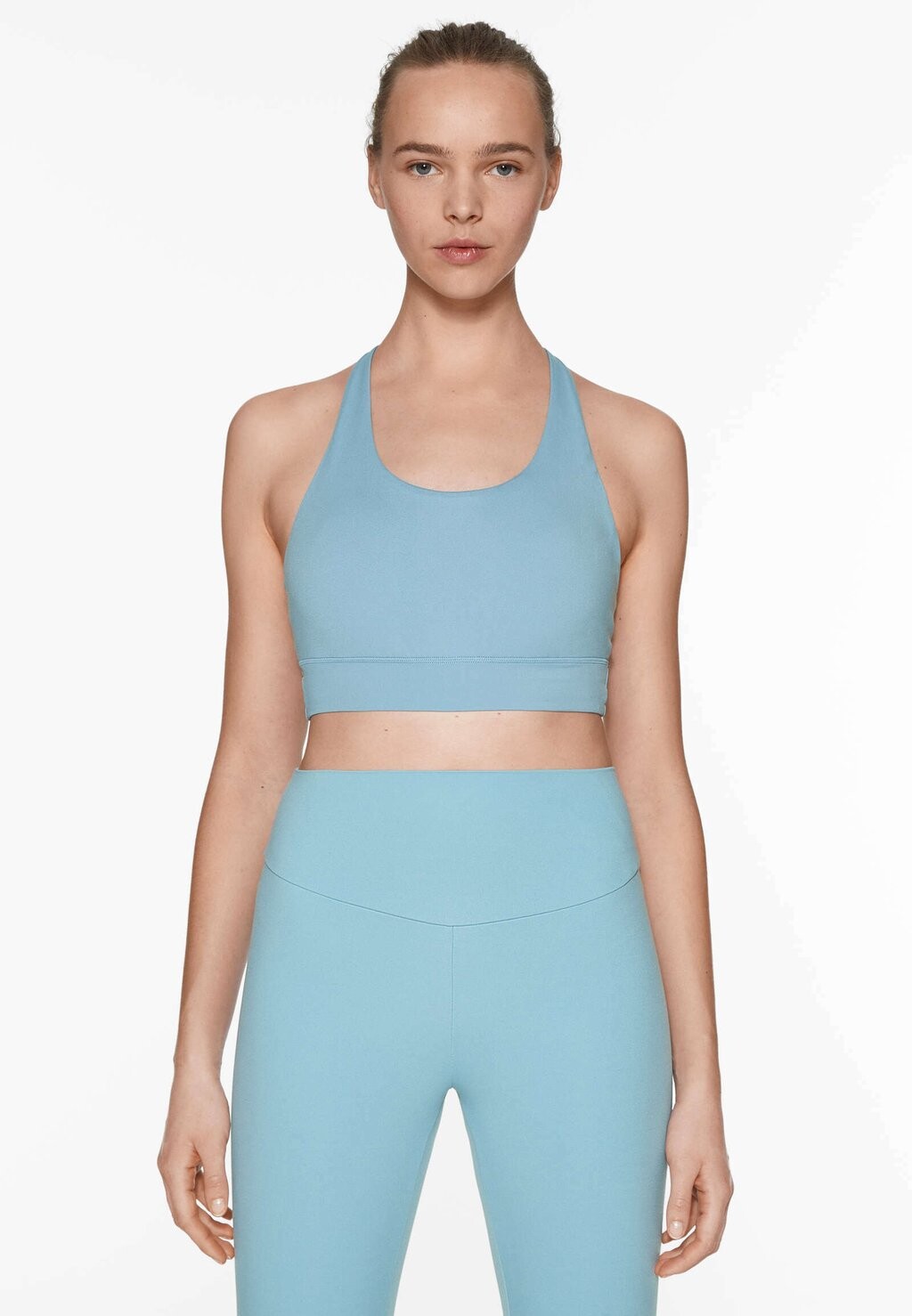 

Спортивный бюстгальтер с легкой поддержкой STRAPPY BACK OYSHO, цвет mottled light blue