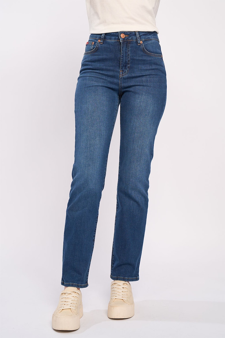 Прямые джинсы с высокой талией Lee Cooper, синий широкие джинсы с высокой талией lee cooper синий